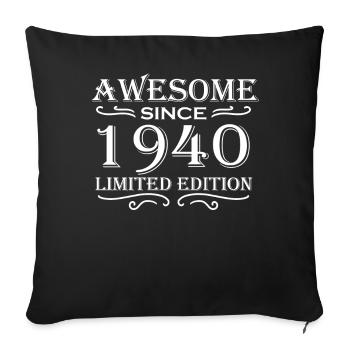 1940 - Sofa pillowcase 17,3'' x 17,3'' (45 x 45 cm) - black - Front