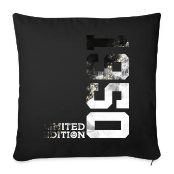 76TH BIRTHDAY LIMITED EDITION 1950 - Sofa pillowcase 17,3'' x 17,3'' (45 x 45 cm) - black - Front
