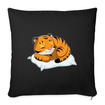 Oreiller de Sommeil Tigre - Housse de coussin décorative 45 x 45 cm - noir - Devant