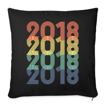 Cool Retro 2018, 5 Years Old, 5th Birthday Kids - Sofa pillowcase 17,3'' x 17,3'' (45 x 45 cm) - black - Front
