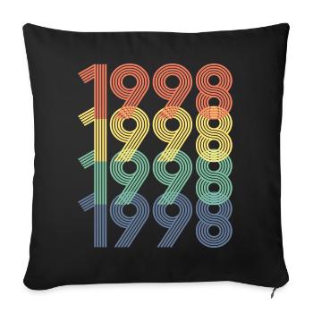 Cool Retro 1998, 24 Years Old, 24th Birthday Gift - Sofa pillowcase 17,3'' x 17,3'' (45 x 45 cm) - black - Front