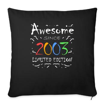 2009 - Vintage 2009 - Fantastic since 2009 - Sofa pillowcase 17,3'' x 17,3'' (45 x 45 cm) - black - Front