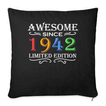 1942 - Sofa pillowcase 17,3'' x 17,3'' (45 x 45 cm) - black - Front