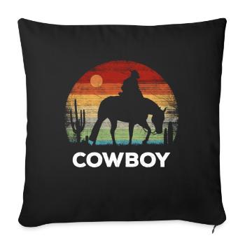 Cowboy - Retro Sunset - Sofa pillowcase 17,3'' x 17,3'' (45 x 45 cm) - black - Front