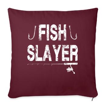 Tueur de poissons - Housse de coussin décorative 45 x 45 cm - bordeaux - Devant