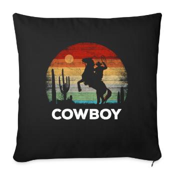 Cowboy - Retro Sunset - Sofa pillowcase 17,3'' x 17,3'' (45 x 45 cm) - black - Front