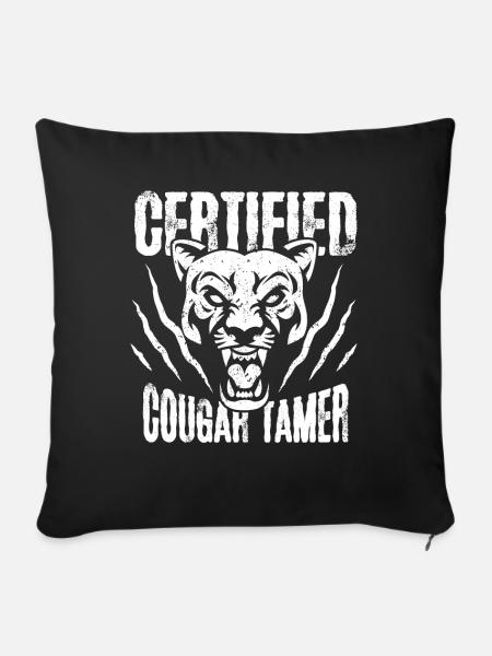 Zertifizierter Cougar-Tamer Grafik - Sofakissenbezug 45 x 45 cm - Schwarz