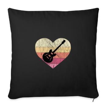 Guitarist loves to play blues guitar - Sofa pillowcase 17,3'' x 17,3'' (45 x 45 cm) - black - Front