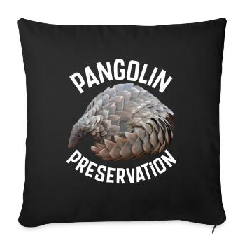 Pangolin Preservation - Sofa pillowcase 17,3'' x 17,3'' (45 x 45 cm) - black - Front