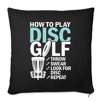 Discgolf Lernen Motivation Design - Sofakissenbezug 45 x 45 cm - Schwarz - Vorne