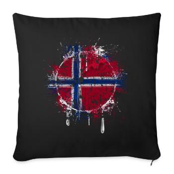 Norway - Sofa pillowcase 17,3'' x 17,3'' (45 x 45 cm) - black - Front