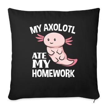 Axolotl Homework - Sofa pillowcase 17,3'' x 17,3'' (45 x 45 cm) - black - Front