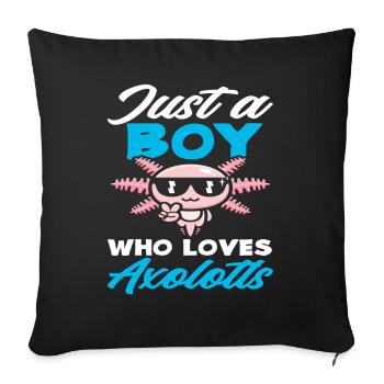 Axolotl Boy - Sofa pillowcase 17,3'' x 17,3'' (45 x 45 cm) - black - Front
