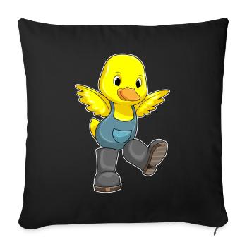 Ferme des éleveurs de canards - Housse de coussin décorative 45 x 45 cm - noir - Devant