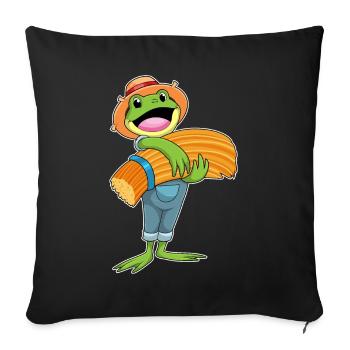 Frosch Landwirt Stroh Bauernhof - Sofakissenbezug 45 x 45 cm - Schwarz - Vorne
