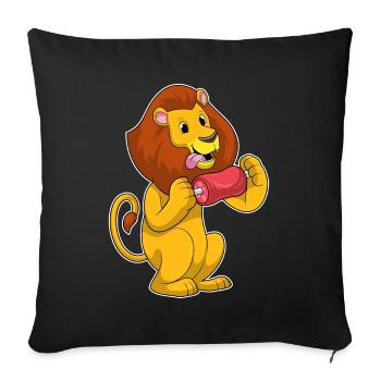 Viande de lion - Housse de coussin décorative 45 x 45 cm - noir - Devant
