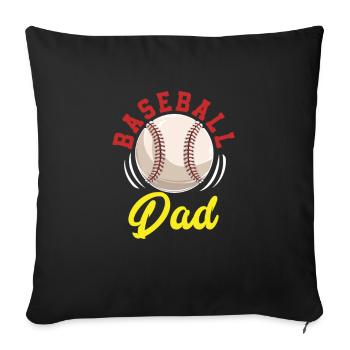 Baseball Dad - Sofa pillowcase 17,3'' x 17,3'' (45 x 45 cm) - black - Front