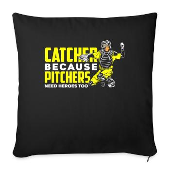 Baseballspieler - Sofakissenbezug 45 x 45 cm - Schwarz - Vorne