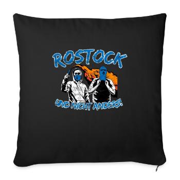 Rostock und nicht anders UPDATE - Sofakissenbezug 45 x 45 cm - Schwarz - Vorne