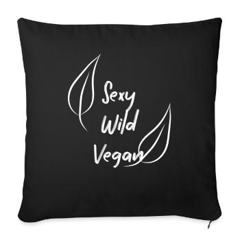 Végétalien Végétalien Bien-être animal Végétarien Végétarien - Housse de coussin décorative 45 x 45 cm - noir - Devant