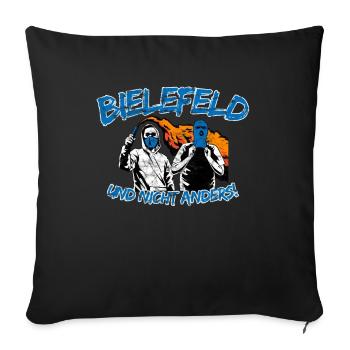 Bielefeld und nicht anders UPDATE - Sofakissenbezug 45 x 45 cm - Schwarz - Vorne
