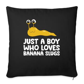 Juste un garçon qui aime les escargots bananes - Housse de coussin décorative 45 x 45 cm - noir - Devant