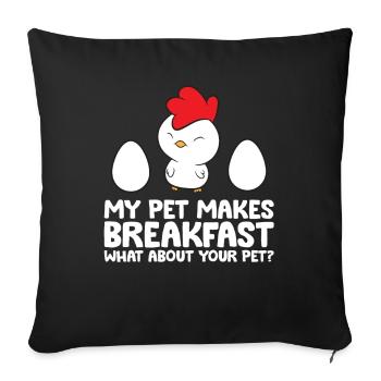 Mon animal de compagnie fait le petit déjeuner Qu’est-ce qu’il y a avec - Housse de coussin décorative 45 x 45 cm - noir - Devant