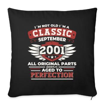 Jahrgang 2001 Geburtstag Geschenk Herren September - Sofakissenbezug 45 x 45 cm - Schwarz - Vorne