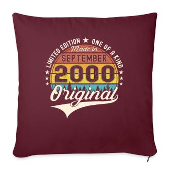 Original September Vintage 2000 Birthday Funny - Sofa pillowcase 17,3'' x 17,3'' (45 x 45 cm) - burgundy - Front