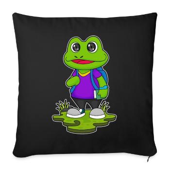 Frog Hiker Backpack Hiking - Sofa pillowcase 17,3'' x 17,3'' (45 x 45 cm) - black - Front