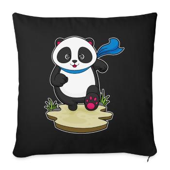 Panda Jogger Jogging Sport - Housse de coussin décorative 45 x 45 cm - noir - Devant