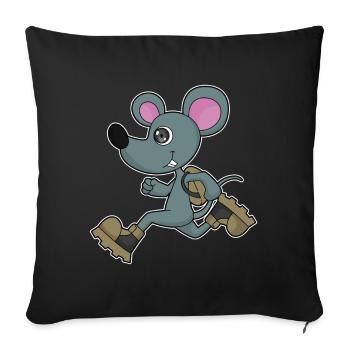 Mouse Jogger Jogging Sport - Housse de coussin décorative 45 x 45 cm - noir - Devant