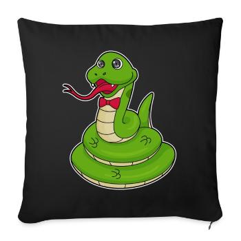 Arc serpent - Housse de coussin décorative 45 x 45 cm - noir - Devant
