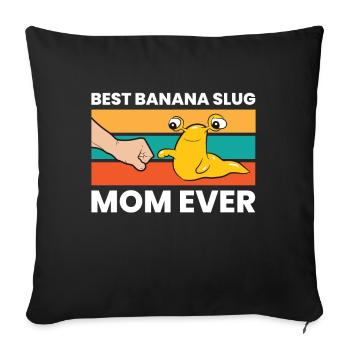 Meilleure maman d’escargot banane de tous les temps - Housse de coussin décorative 45 x 45 cm - noir - Devant