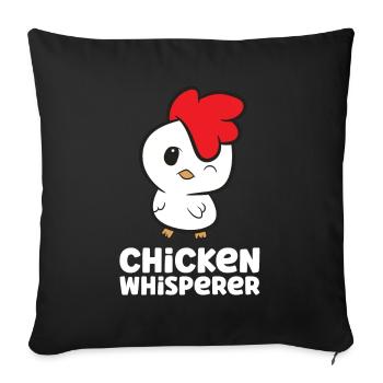 Poulet Élevage Coq Poulet Poulet Chuchoteur - Housse de coussin décorative 45 x 45 cm - noir - Devant