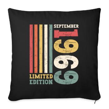 Limited Edition September 1969 53rd birthday - Sofa pillowcase 17,3'' x 17,3'' (45 x 45 cm) - black - Front