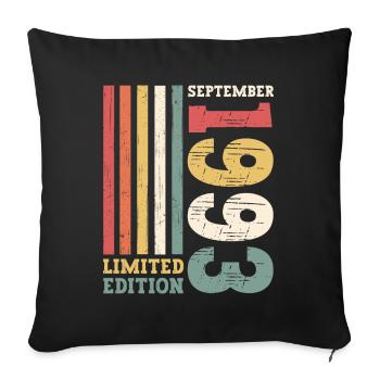 Limited Edition September 1993 29th birthday - Sofa pillowcase 17,3'' x 17,3'' (45 x 45 cm) - black - Front