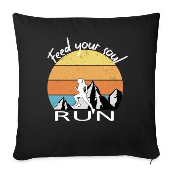 Trail Running - Housse de coussin décorative 45 x 45 cm - noir - Devant