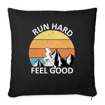 Trail Running - Housse de coussin décorative 45 x 45 cm - noir - Devant