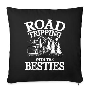 road tripping with the besties - Sofakissenbezug 45 x 45 cm - Schwarz - Vorne