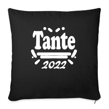 Tante 2022 - Werdende Tante - Tante werden - Sofakissenbezug 45 x 45 cm - Schwarz - Vorne