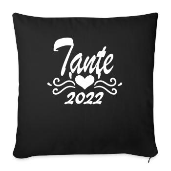 Tante 2022 - Werdende Tante - Tante werden 2033 - Sofakissenbezug 45 x 45 cm - Schwarz - Vorne