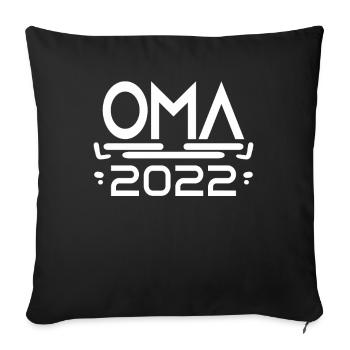 Oma 2022 Schwangerschaft verkünden - Sofakissenbezug 45 x 45 cm - Schwarz - Vorne