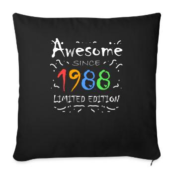 1988 - Jahrgang 1988 - Fantastisch seit 1988 - Sofakissenbezug 45 x 45 cm - Schwarz - Vorne
