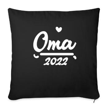 Oma 2023 Schwangerschaft verkünden - Sofakissenbezug 45 x 45 cm - Schwarz - Vorne