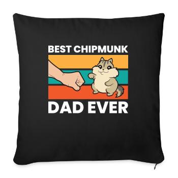 Meilleur père chipmunk de tous les temps - Housse de coussin décorative 45 x 45 cm - noir - Devant