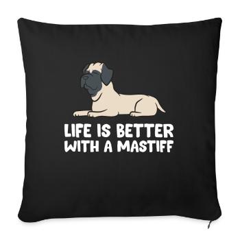 La vie est meilleure avec un dogue - Housse de coussin décorative 45 x 45 cm - noir - Devant