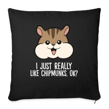 J’aime beaucoup les Chipmunks - Housse de coussin décorative 45 x 45 cm - noir - Devant