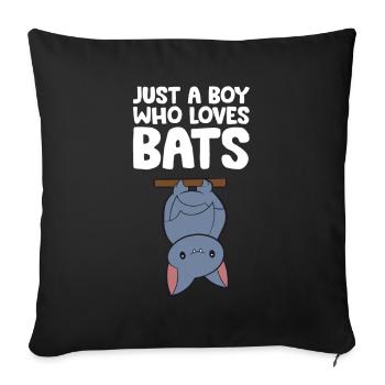 Juste un garçon qui aime les chauves-souris - Housse de coussin décorative 45 x 45 cm - noir - Devant