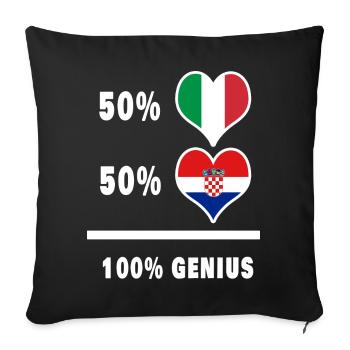 Brillant Italie et Croatie / Cadeau - Housse de coussin décorative 45 x 45 cm - noir - Devant